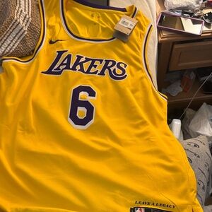 Nike Yellow and Purple Basketball Jersey